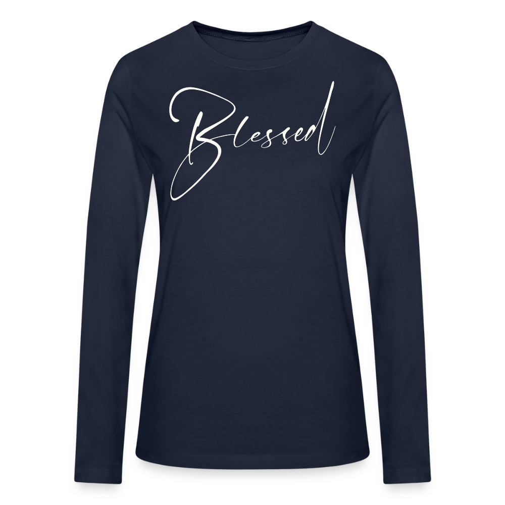 Bella + Canvas Women's Long Sleeve T-Shirt - navy