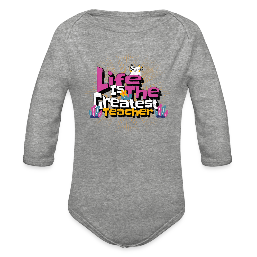 Organic Long Sleeve Baby Bodysuit - heather grey