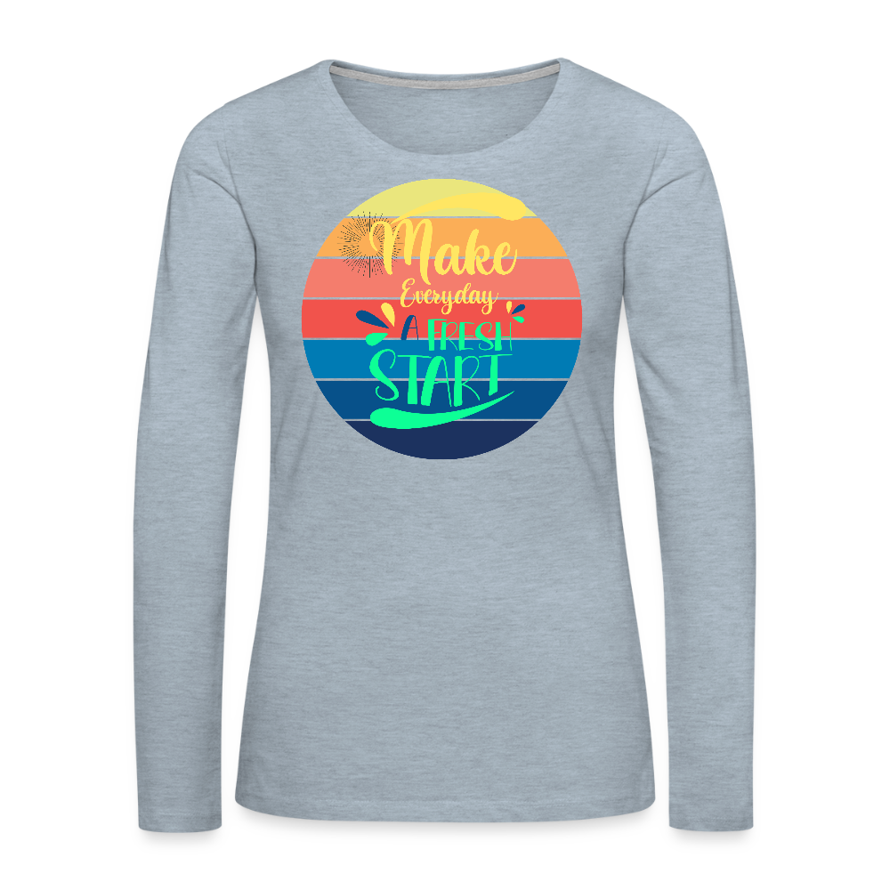 Women's Premium Long Sleeve T-Shirt - heather ice blue