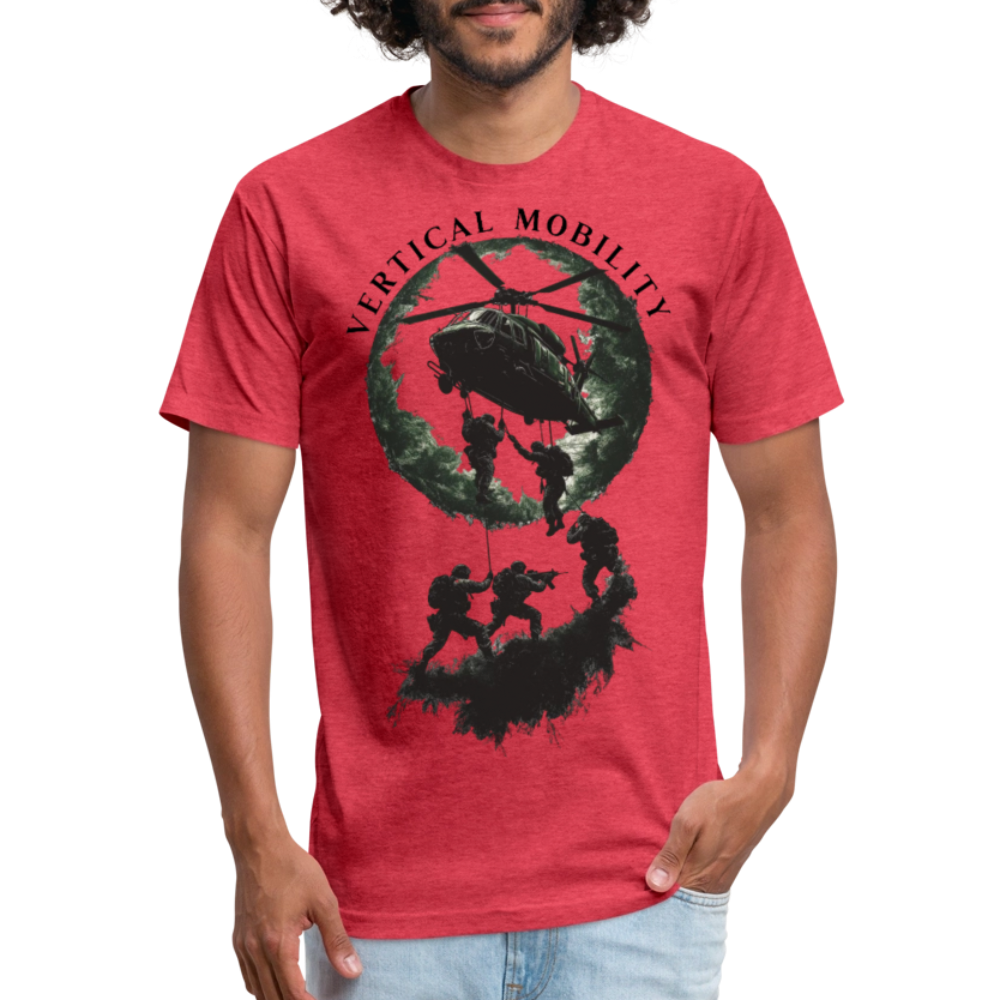 Fitted Cotton/Poly T-Shirt by Next Level - heather red