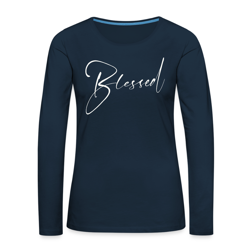 Women's Premium Long Sleeve T-Shirt - deep navy
