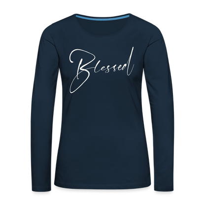 Women's Premium Long Sleeve T-Shirt - deep navy