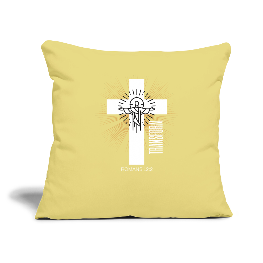 Throw Pillow Cover 18” x 18” - washed yellow
