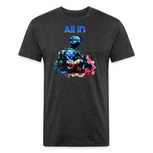 Fitted Cotton/Poly T-Shirt by Next Level - heather black