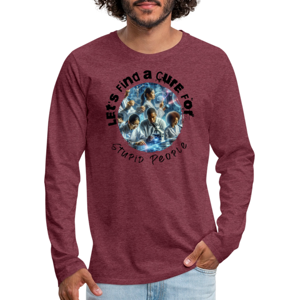 Men's Premium Long Sleeve T-Shirt - heather burgundy