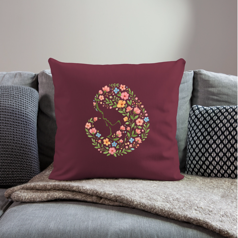 Throw Pillow Cover 18” x 18” - burgundy