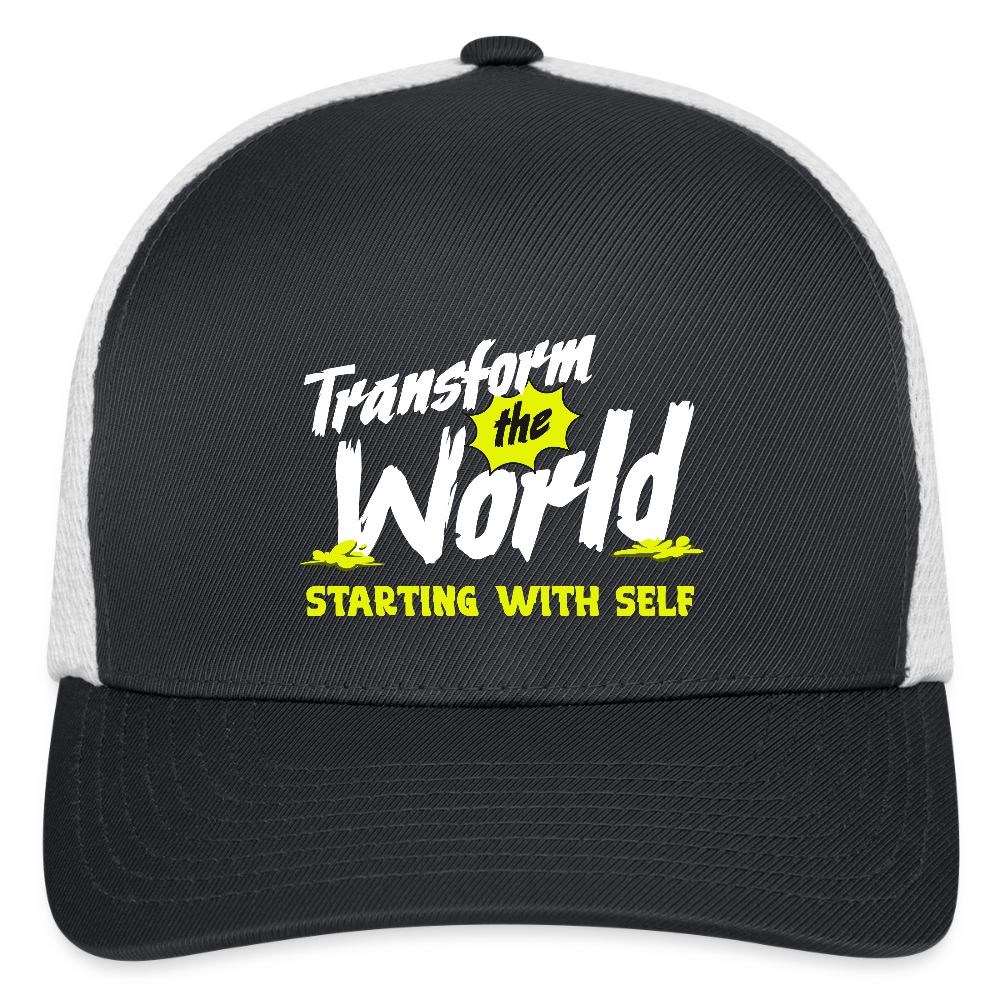 Flexfit Fitted Baseball Cap - dark gray/white