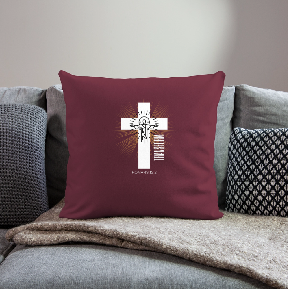 Throw Pillow Cover 18” x 18” - burgundy