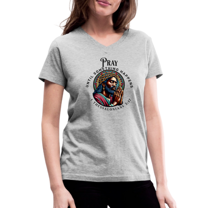 Women's V-Neck T-Shirt - gray