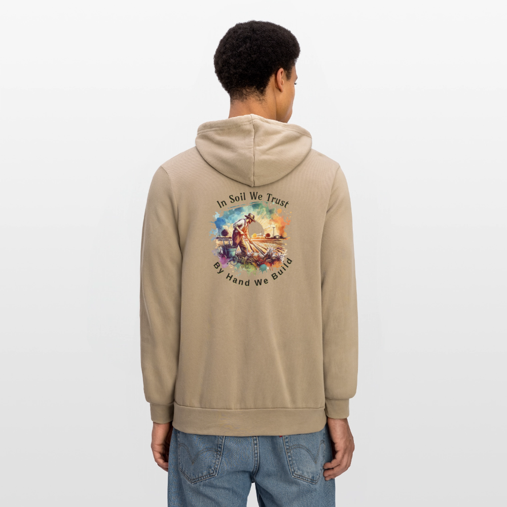 Bella + Canvas Unisex Full Zip Hoodie - tan