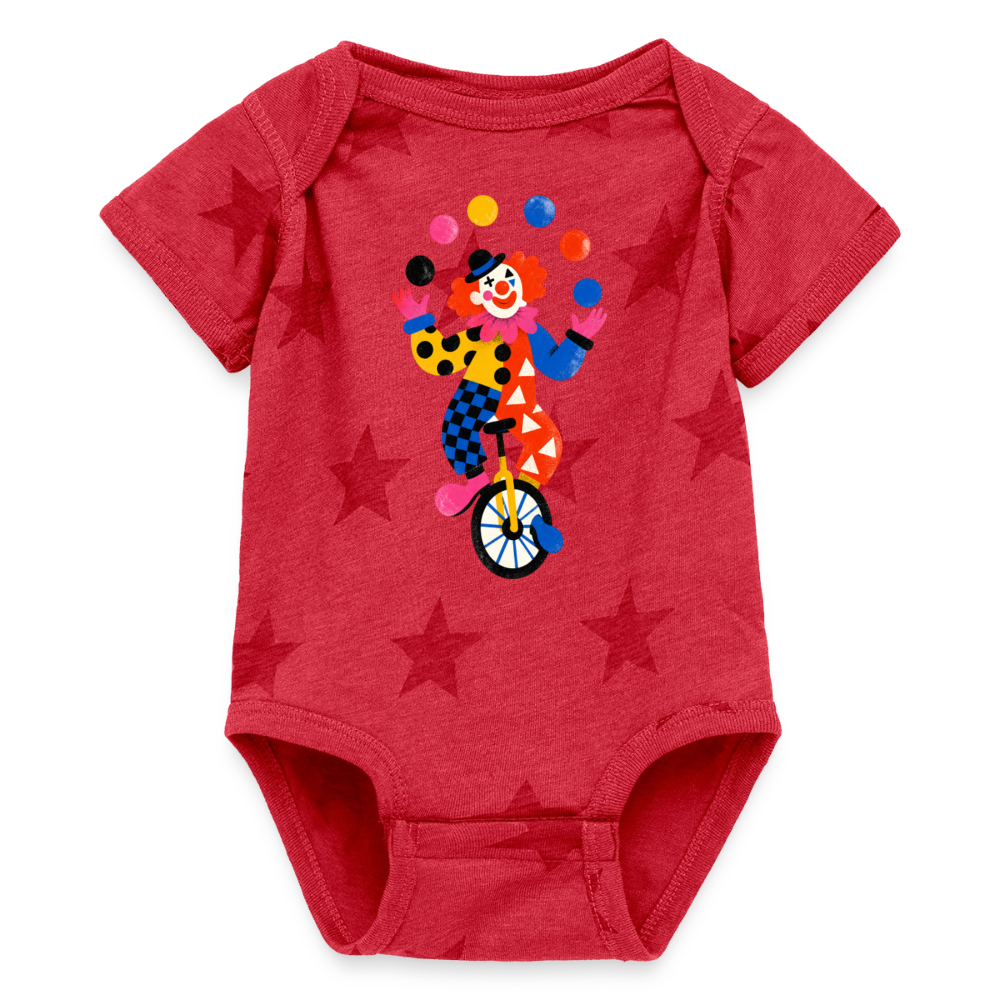 Baby 5 Star Print One Piece - red star