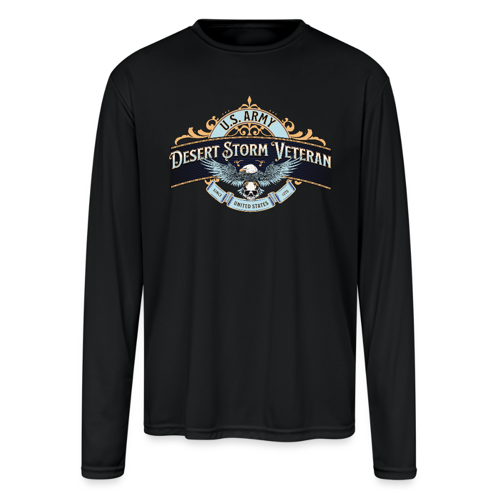 Men's Moisture Wicking Performance Long Sleeve T-Shirt - black