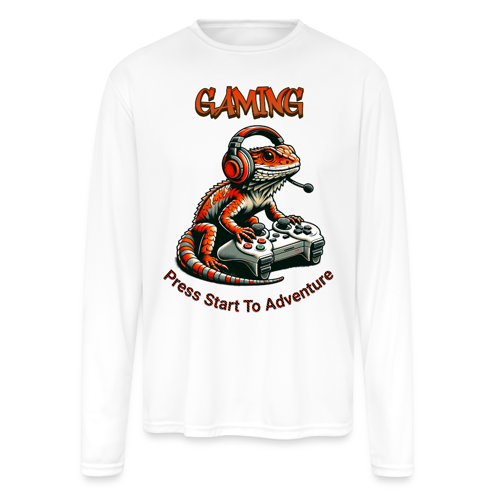 Men's Moisture Wicking Performance Long Sleeve T-Shirt - white