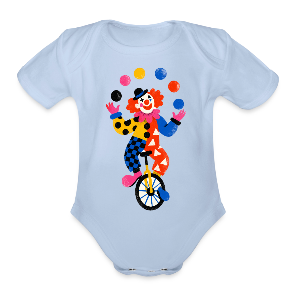 Organic Short Sleeve Baby Bodysuit - sky