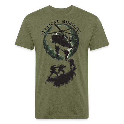 Fitted Cotton/Poly T-Shirt by Next Level - heather military green