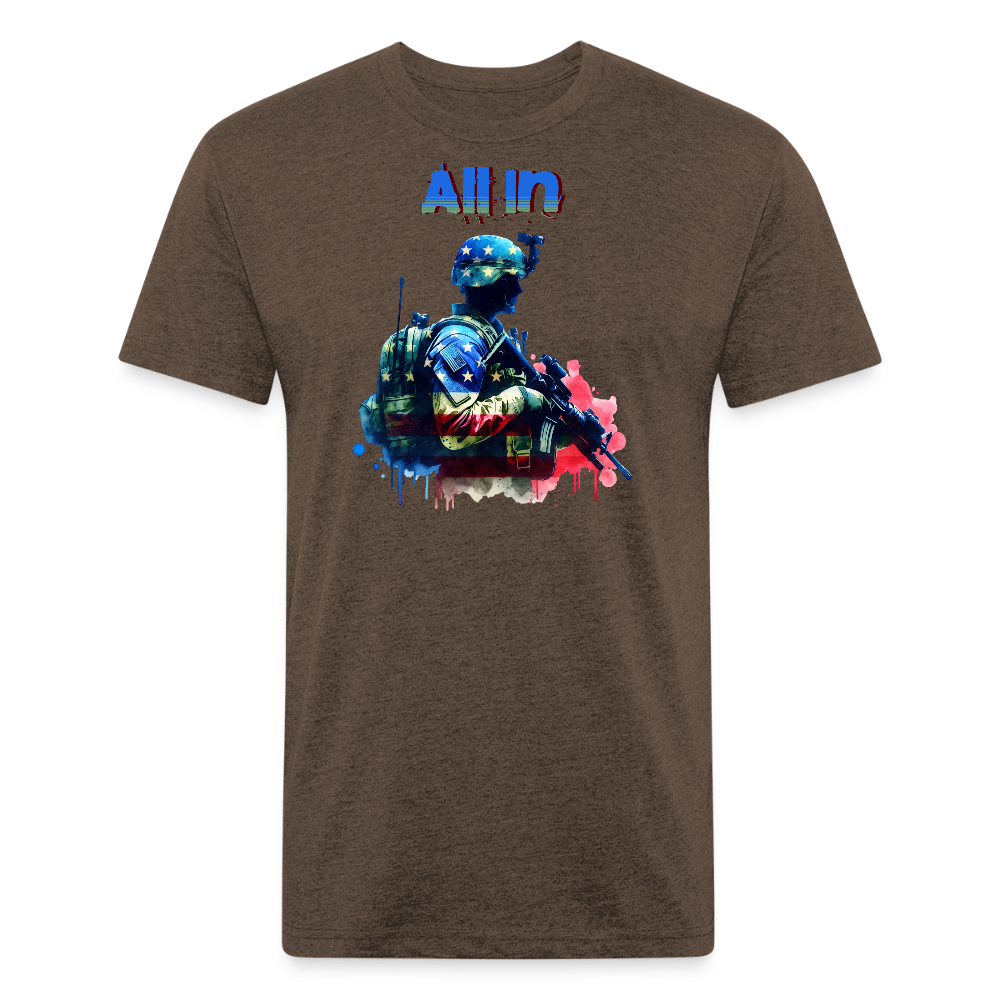 Fitted Cotton/Poly T-Shirt by Next Level - heather espresso