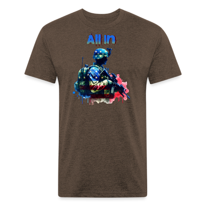 Fitted Cotton/Poly T-Shirt by Next Level - heather espresso