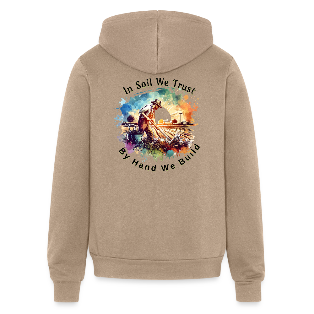 Bella + Canvas Unisex Full Zip Hoodie - tan