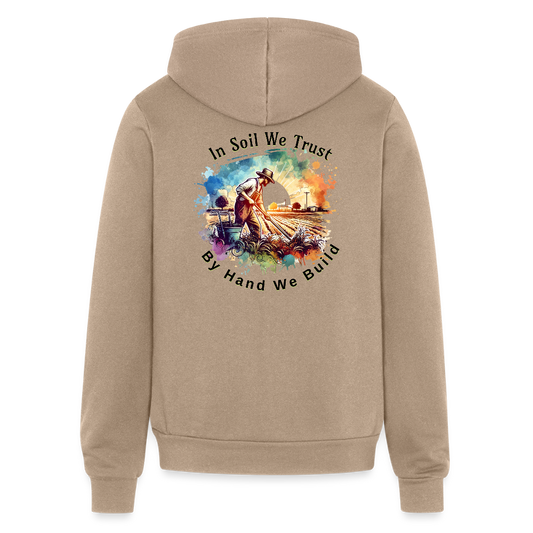 Bella + Canvas Unisex Full Zip Hoodie - tan