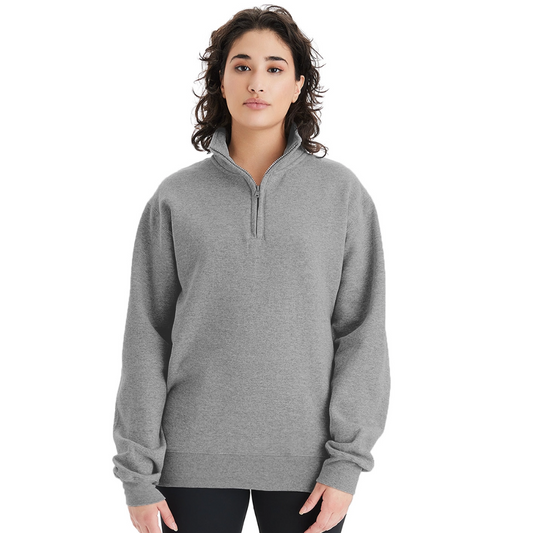 Champion Unisex 1/4 Zip Pullover Sweatshirt - heather gray