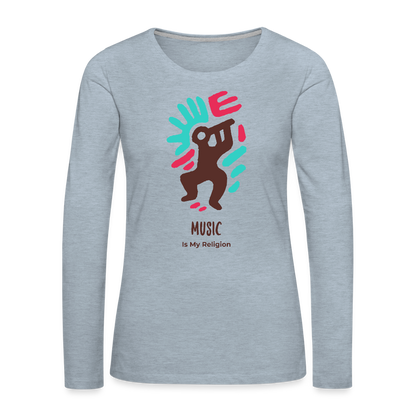 Women's Premium Long Sleeve T-Shirt - heather ice blue