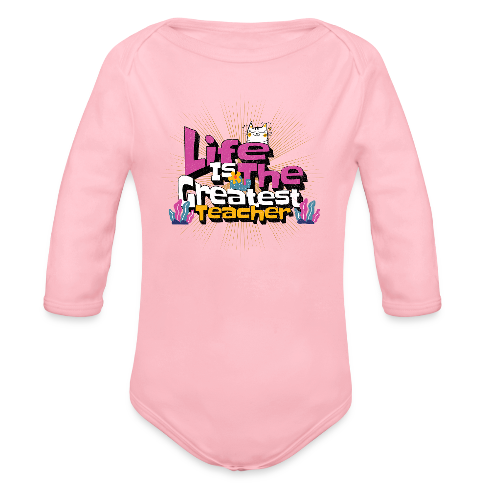 Organic Long Sleeve Baby Bodysuit - light pink