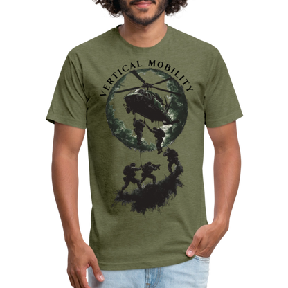 Fitted Cotton/Poly T-Shirt by Next Level - heather military green