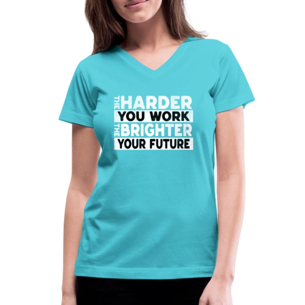Women's V-Neck T-Shirt - aqua