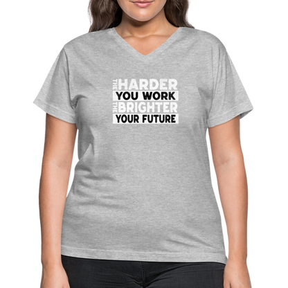 Women's V-Neck T-Shirt - gray