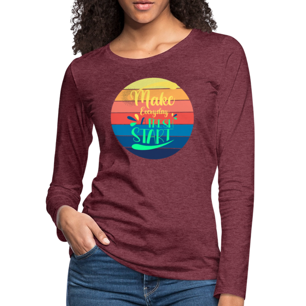 Women's Premium Long Sleeve T-Shirt - heather burgundy
