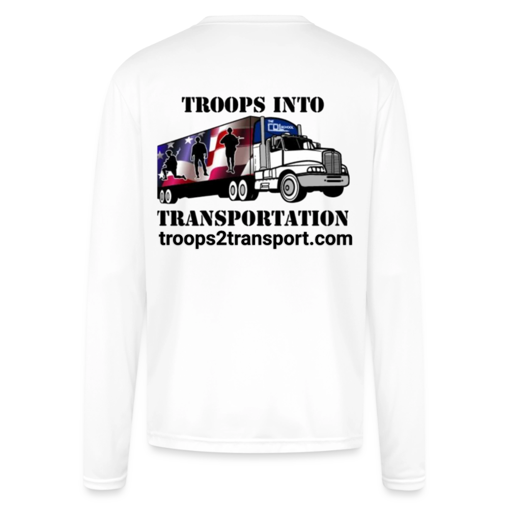 Men's Moisture Wicking Performance Long Sleeve T-Shirt - white