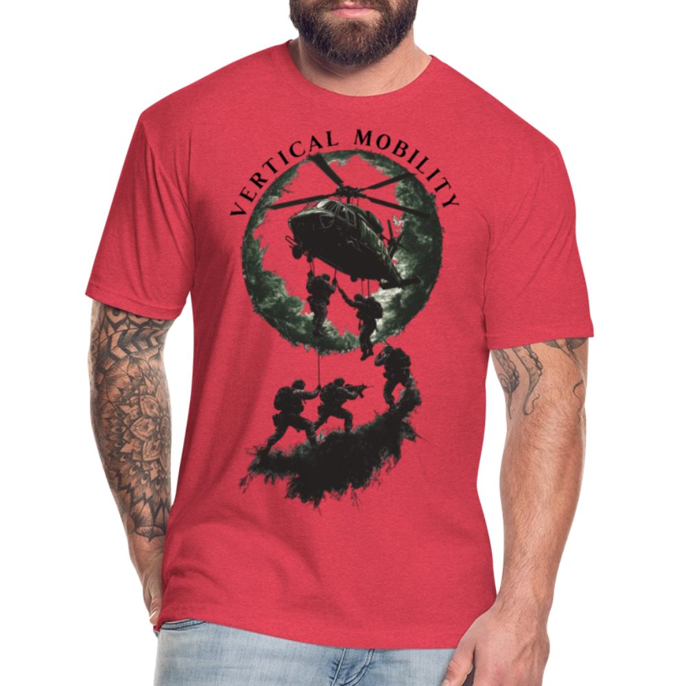 Fitted Cotton/Poly T-Shirt by Next Level - heather red