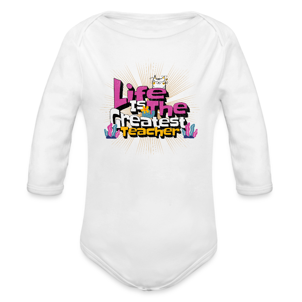 Organic Long Sleeve Baby Bodysuit - white