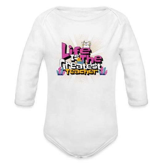 Organic Long Sleeve Baby Bodysuit - white