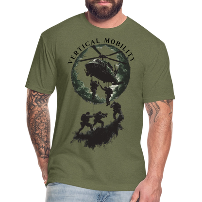 Fitted Cotton/Poly T-Shirt by Next Level - heather military green