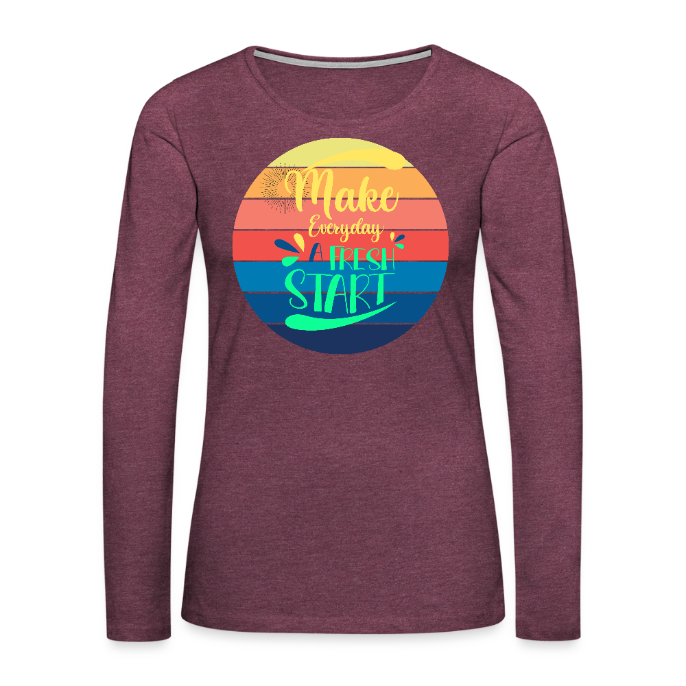Women's Premium Long Sleeve T-Shirt - heather burgundy