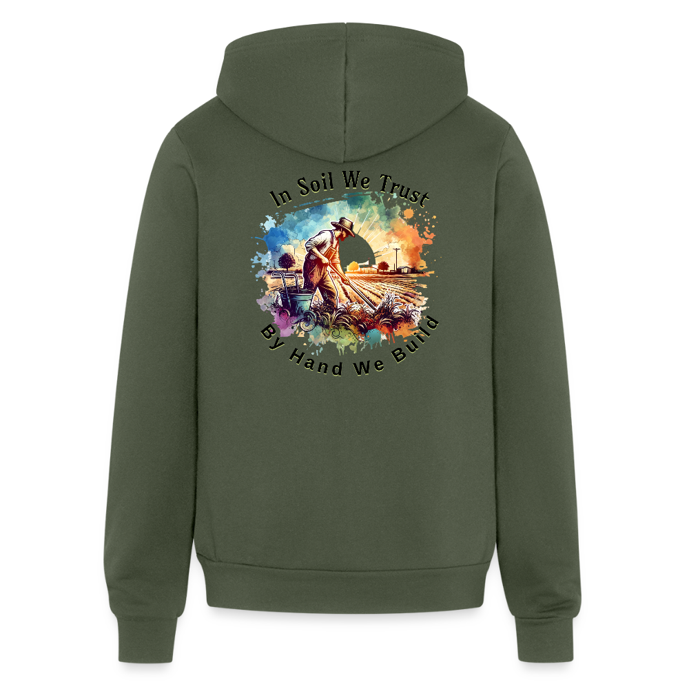 Bella + Canvas Unisex Full Zip Hoodie - military green