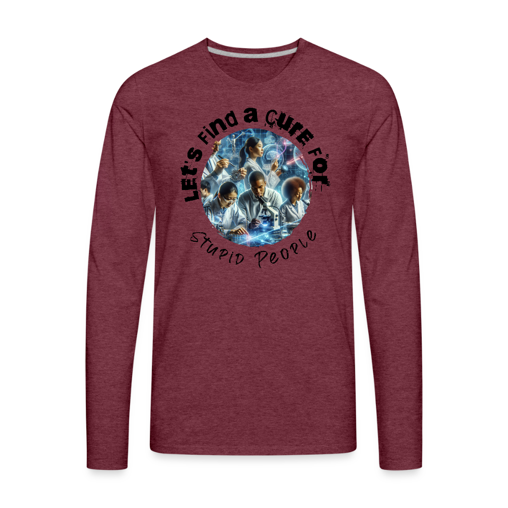 Men's Premium Long Sleeve T-Shirt - heather burgundy