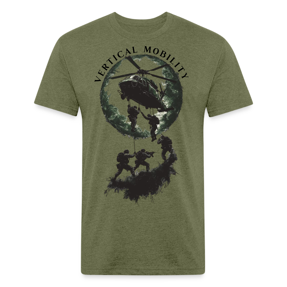 Fitted Cotton/Poly T-Shirt by Next Level - heather military green