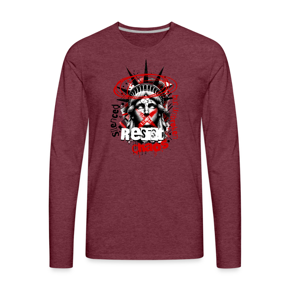 Men's Premium Long Sleeve T-Shirt - heather burgundy