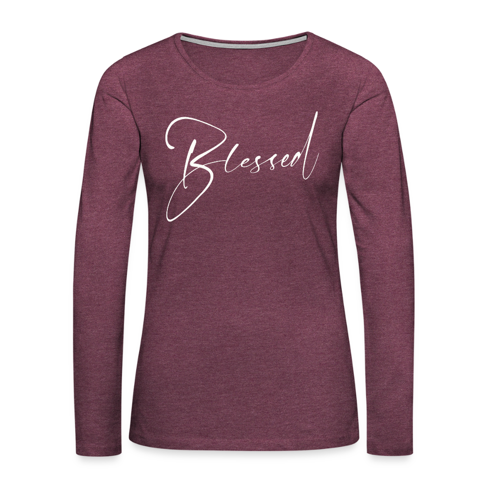 Women's Premium Long Sleeve T-Shirt - heather burgundy
