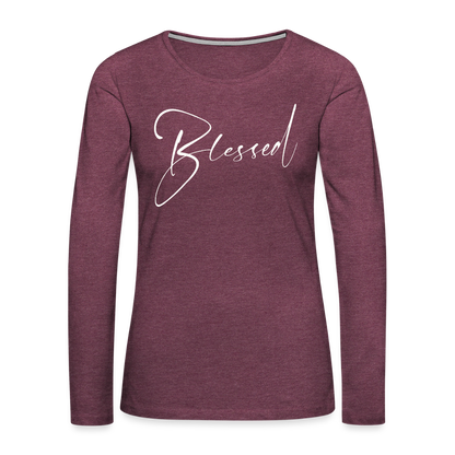 Women's Premium Long Sleeve T-Shirt - heather burgundy