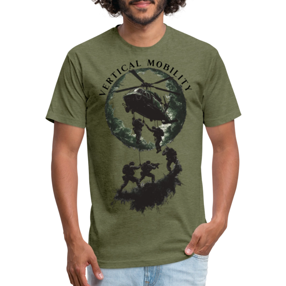Fitted Cotton/Poly T-Shirt by Next Level - heather military green