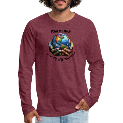 Men's Premium Long Sleeve T-Shirt - heather burgundy