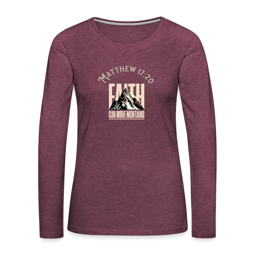 Women's Premium Long Sleeve T-Shirt - heather burgundy