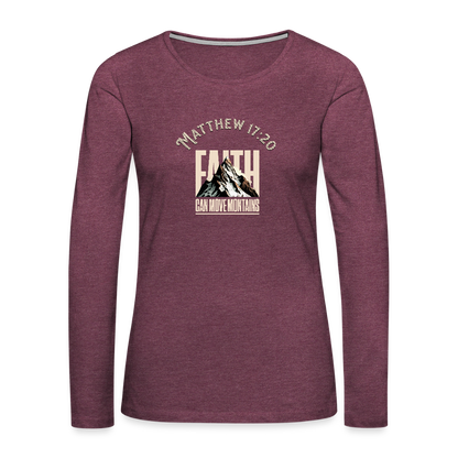 Women's Premium Long Sleeve T-Shirt - heather burgundy