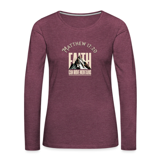 Women's Premium Long Sleeve T-Shirt - heather burgundy
