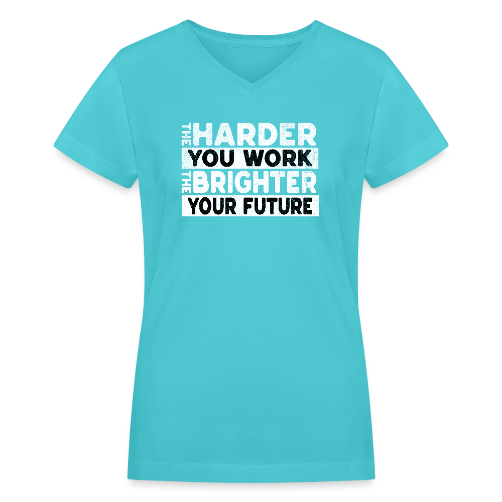 Women's V-Neck T-Shirt - aqua