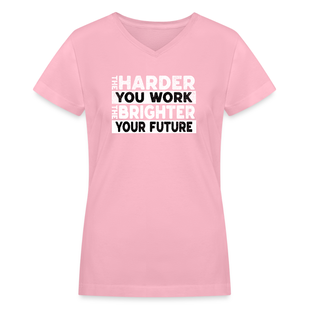 Women's V-Neck T-Shirt - pink