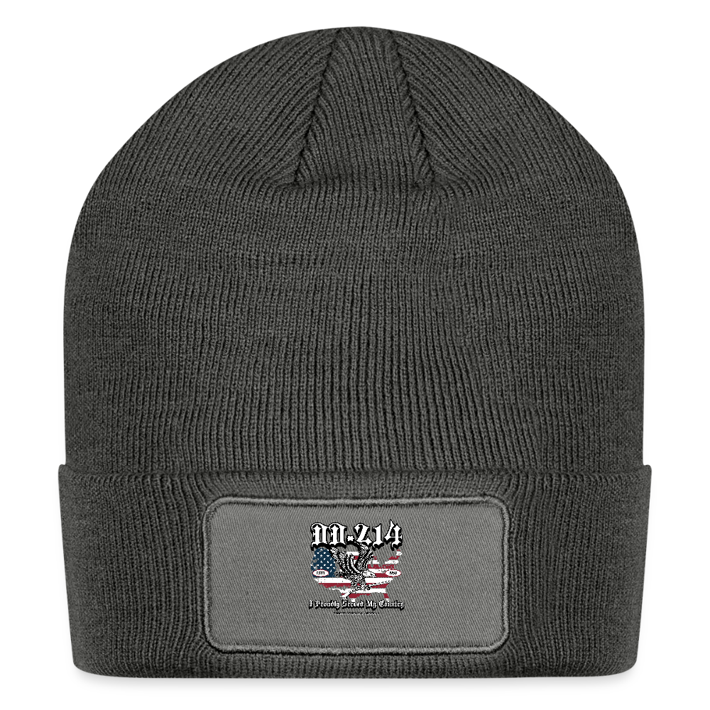 Patch Beanie - charcoal grey